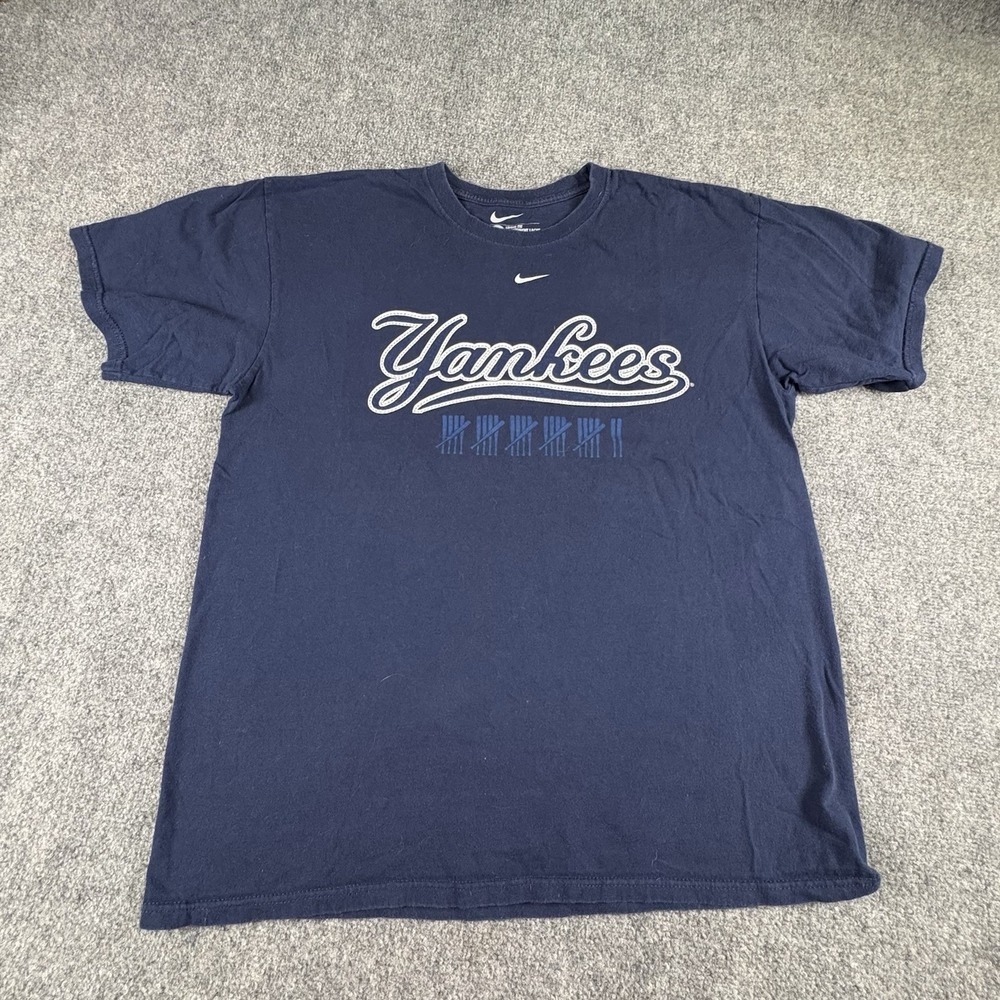 New York Yankees 2009 T Shirt Mens L Loose Nike Team World Series Champions MLB